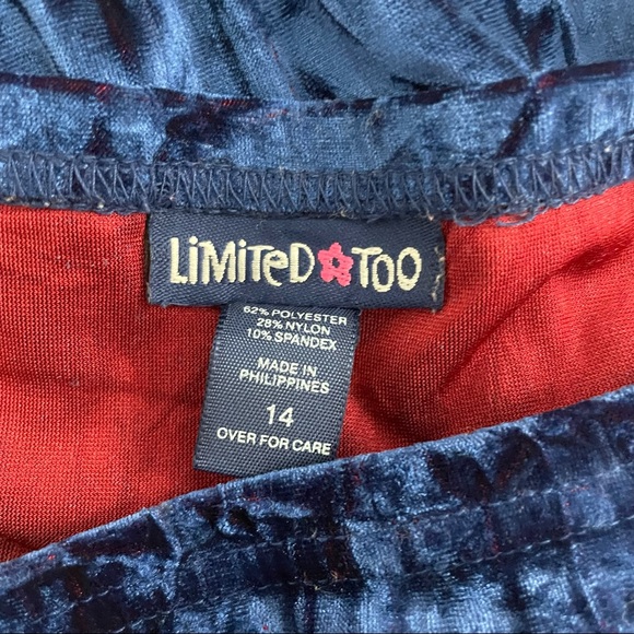 Limited Too Y2K Girls Blue Velvet Maxi Skirt Stretchy Fit Size 14 - Picture 10 of 10